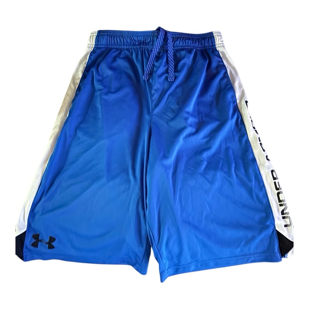 Under Armour Blue and White Athletic Shorts with Performance Design